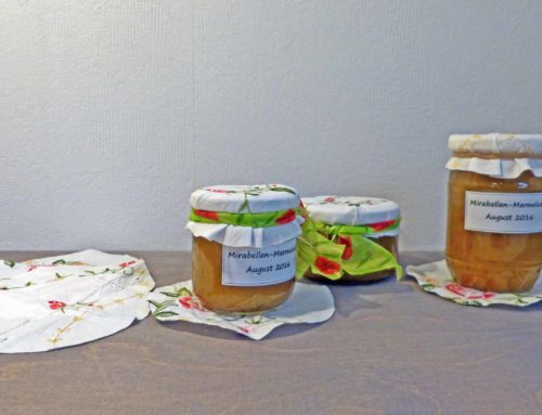 DIY Marmeladenglas dekorieren mit Stoff Recycling
